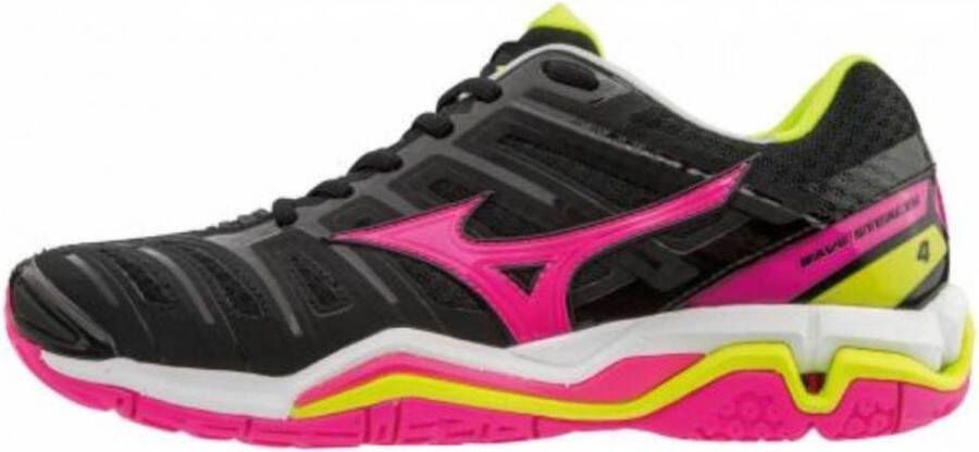 Mizuno Wave Stealth 4 Dames Zwart Roze