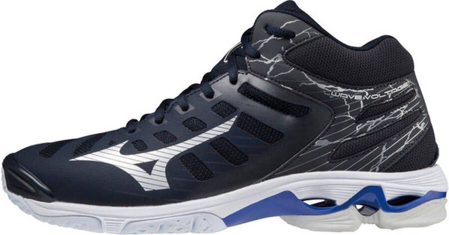 Mizuno Wave Voltage Mid Sportschoenen Volleybal Indoor wit blauw