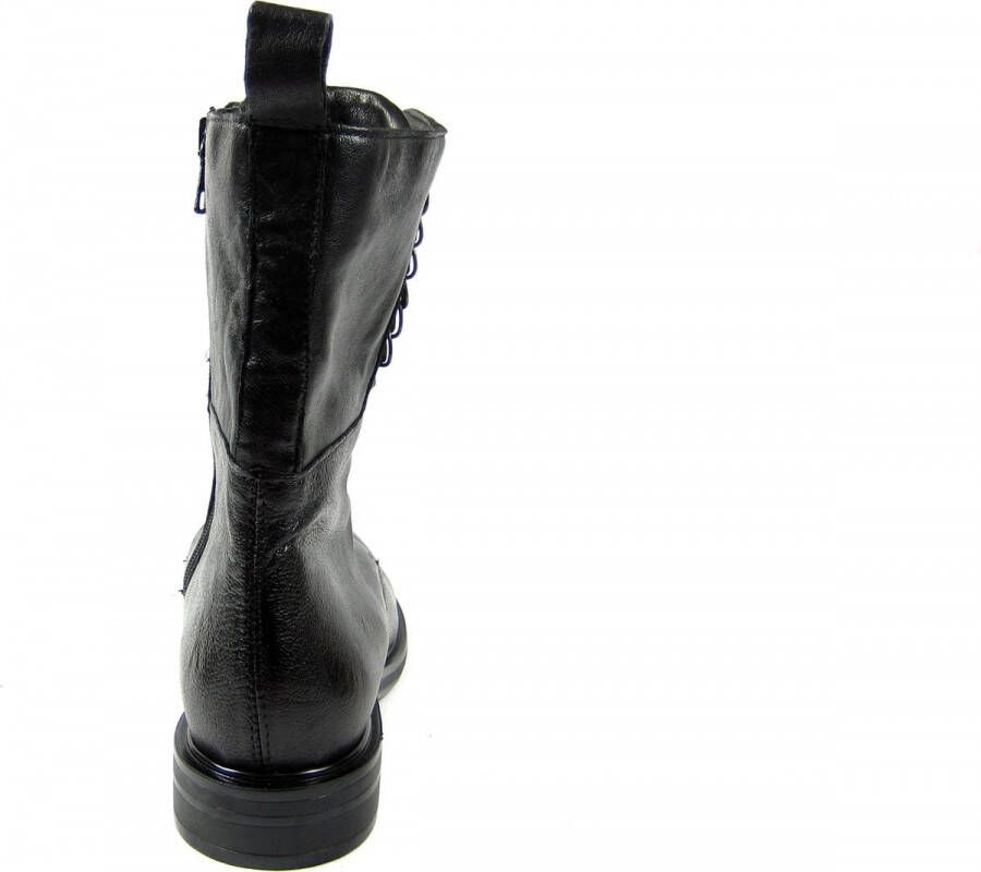 Mjus Foderpet leren veterboots zwart - Foto 2
