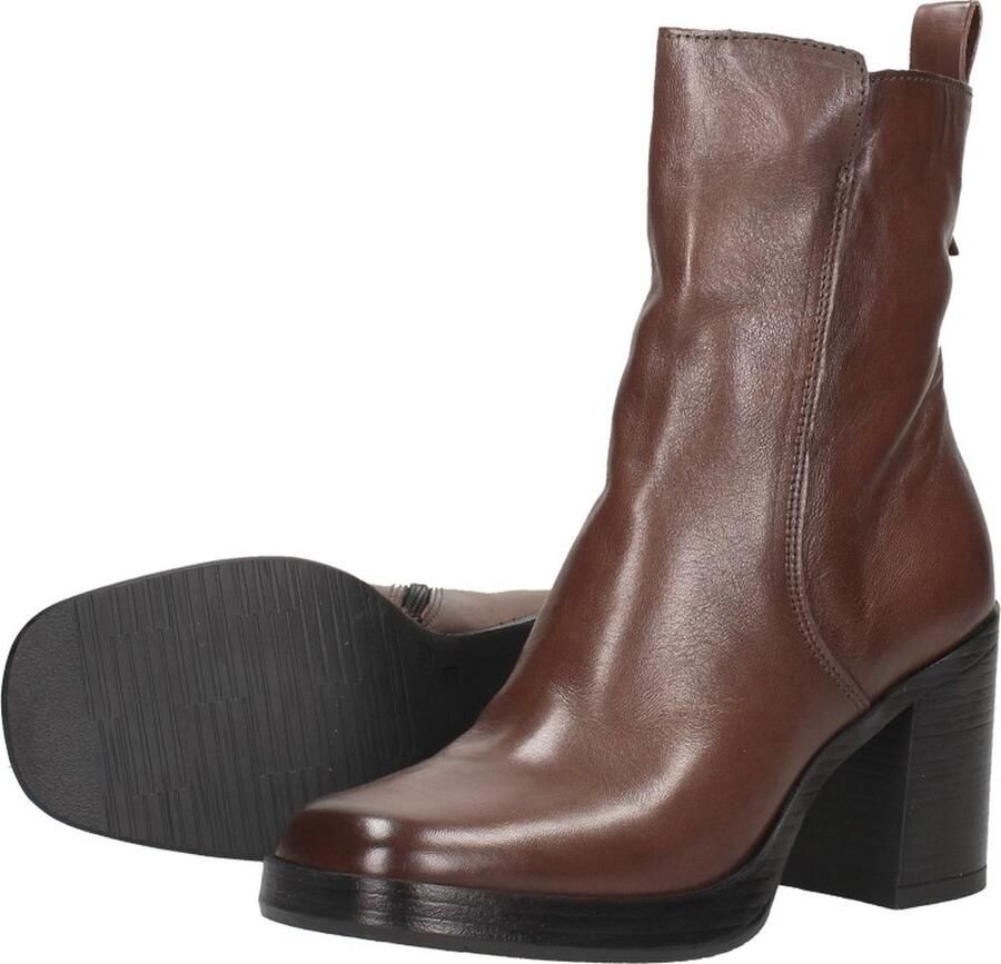 Mjus Enkellaarsjes Hak Enkellaarsjes Hak donkerbruin - Foto 3