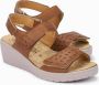 Mobils By Mephisto PENNY PERF Dames Sandaal Extra Breed Bruin - Thumbnail 1