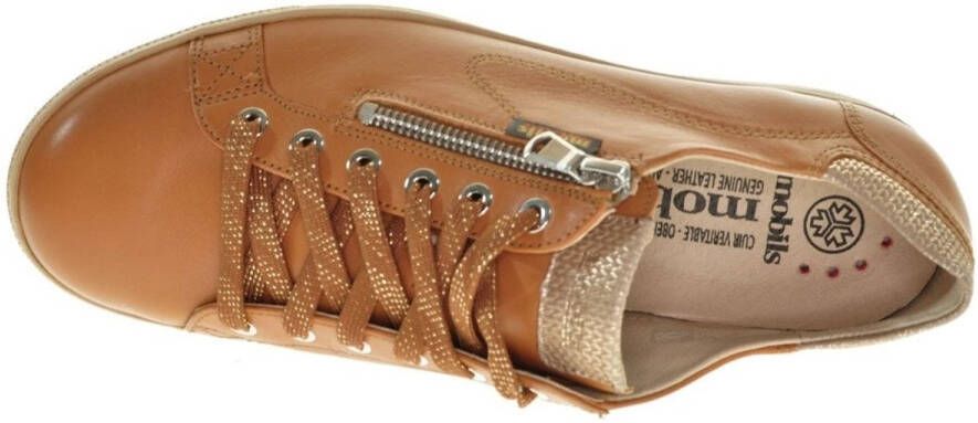 Mobils Mephisto Vetersneaker In Cognac Met Rits