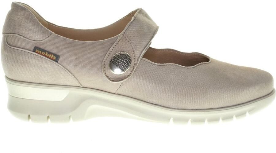 Mobils Light Taupe Ballerina Velcro Comfortabel Ruim