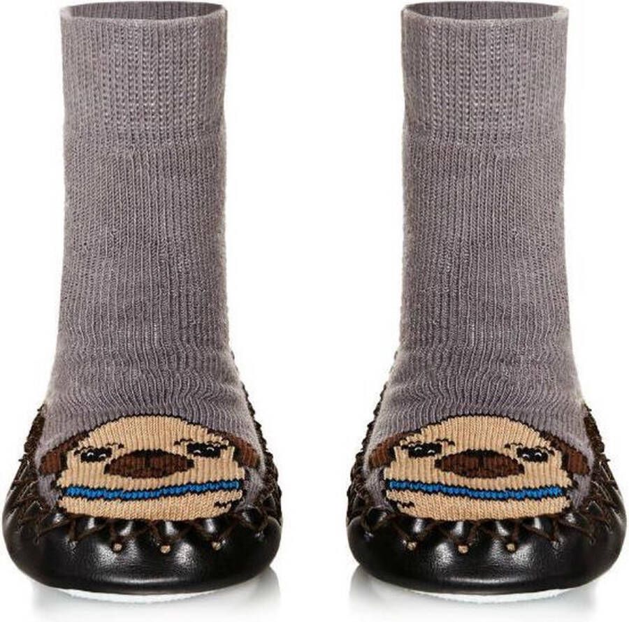 Moccis -gebreide-slofsokken-Hond-Puglet