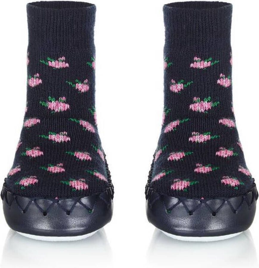 Moccis -gebreide-slofsokken-Navy-Rose