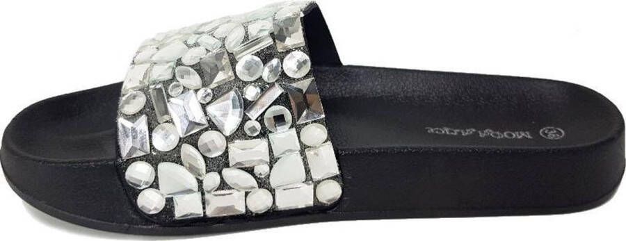 Moda Alice damesslippers-met zilveren strass