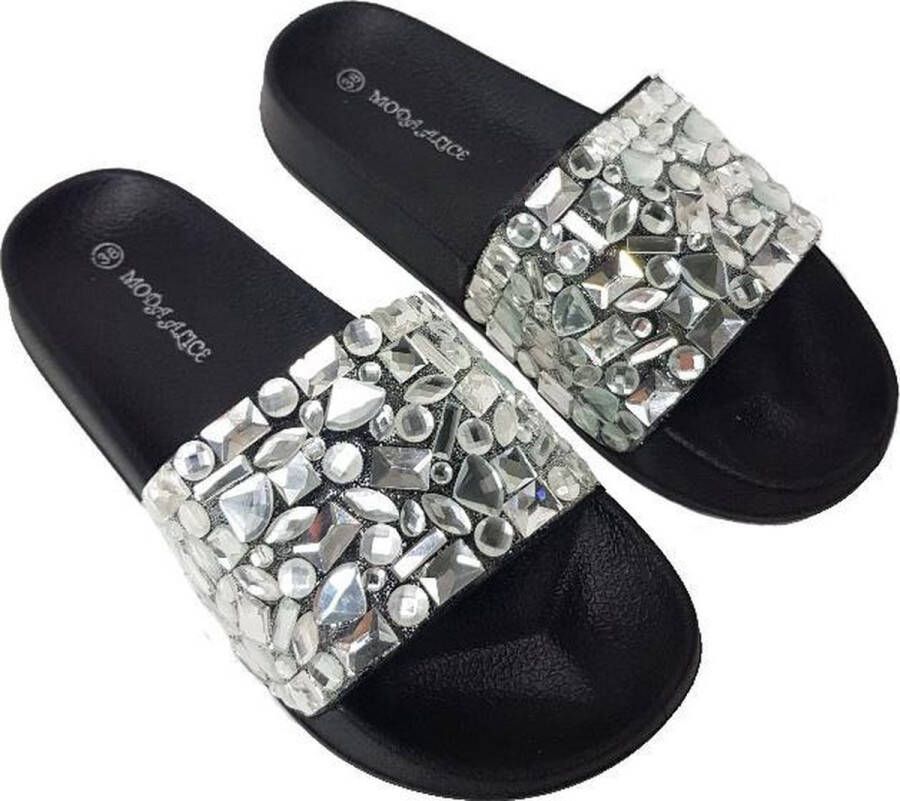 Moda Alice damesslippers-met zilveren strass - Foto 2