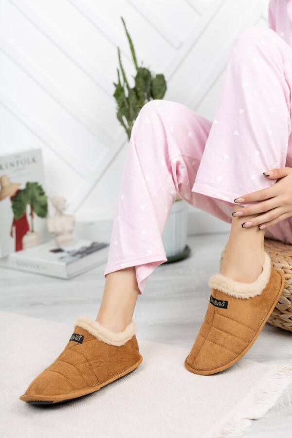 Moda frato Unisex Panduf Huisschoenen Huislaarzen Wollen Laarzen Antislipbasis -Bruinen