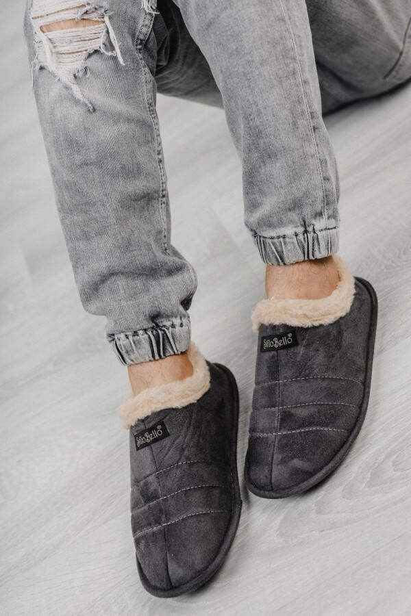 Moda frato Unisex Panduf Huisschoenen Huislaarzen Wollen Laarzen Antislipbasis -Grijs