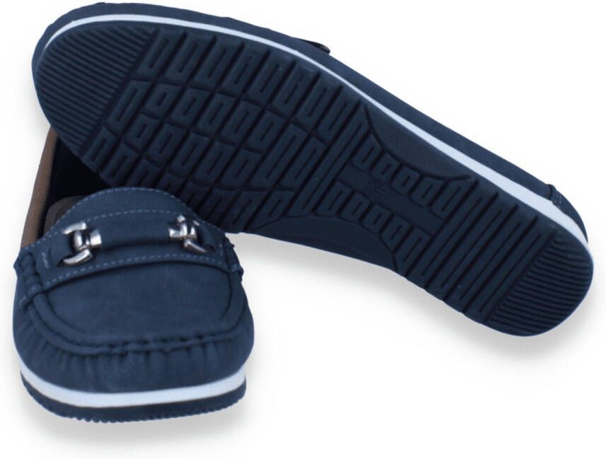 Mode-Mania Dames Mocassin Julietta Marine BLAUW