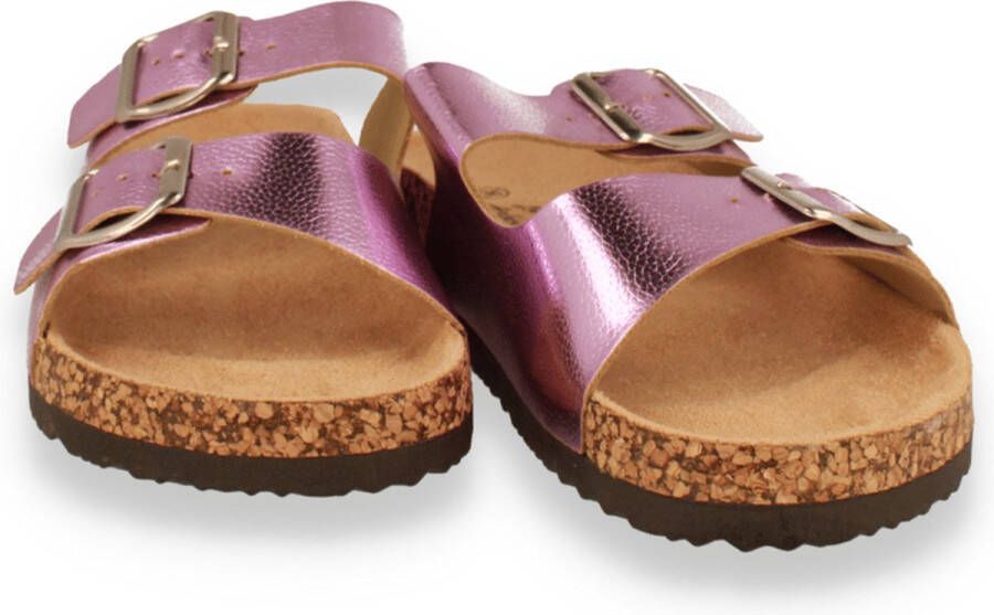 Mode-Mania Dames Slipper Lila BEIGE