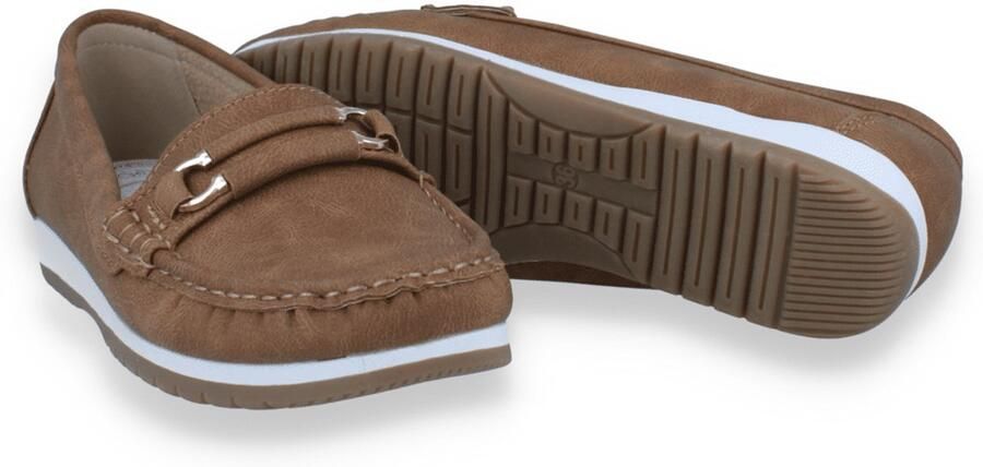 Mode-Mania Dames Mocassin Cognac