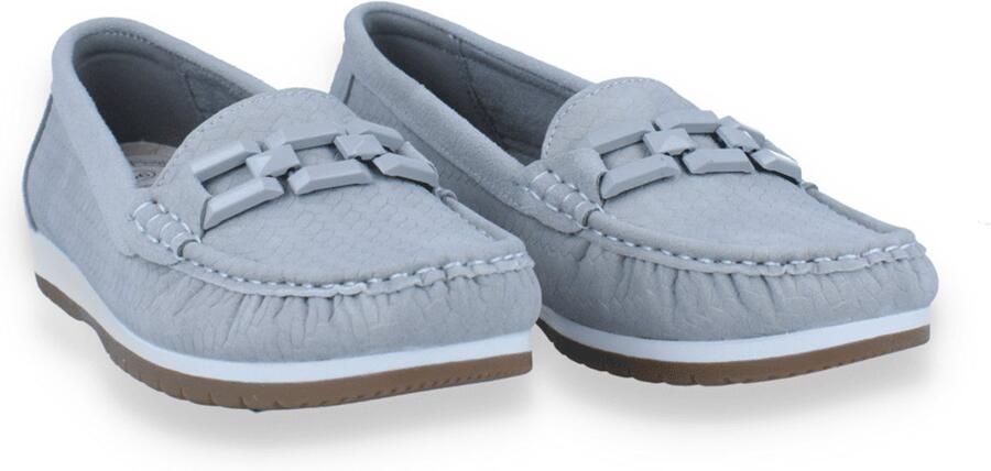 Mode-Mania Dames Mocassin Grijs Beige