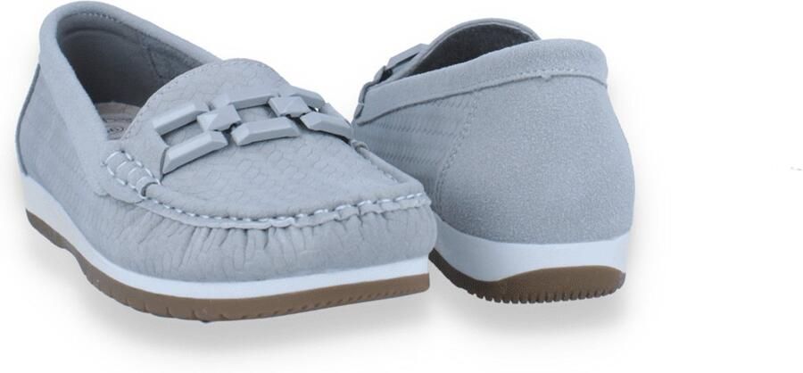 Mode-Mania Dames Mocassin Grijs Beige