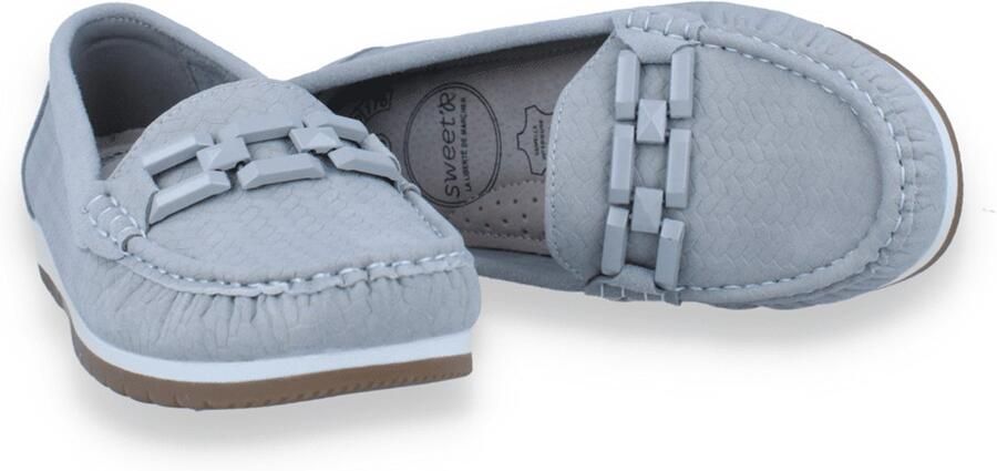 Mode-Mania Dames Mocassin Grijs Beige