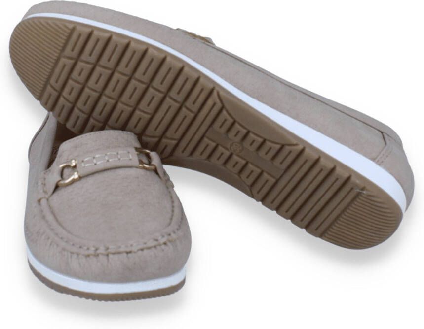 Mode-Mania Moe-Mania Dames Mocassin Taupe