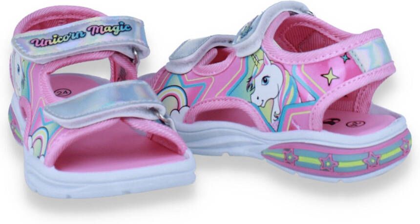 Mode-Mania Unicorn Meisjes Sandaal Met Lichtjes Fushia - Foto 2
