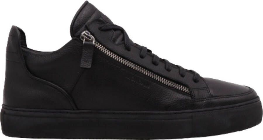 Mondain Amsterdam Mid Top Rits Zwart | Mondain Heren Sneaker Leer