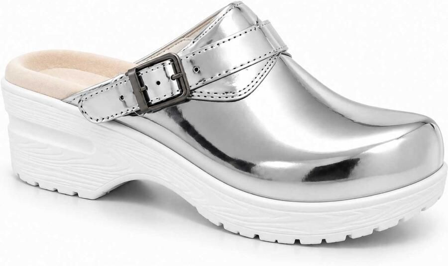 Moofs Verpleegkundige Klompen Silver Leren Zorgklompen Antislip Medische Zorgklompen Werkklompen