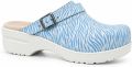 Moofs Verpleegkundige Klompen Zebra Blue Leren Zorgklompen Antislip Medische Zorgklompen Werkklompen - Blauw