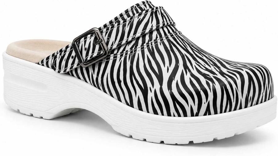 Moofs Verpleegkundige Klompen Zebra Leren Zorgklompen Antislip Medische Zorgklompen Werkklompen