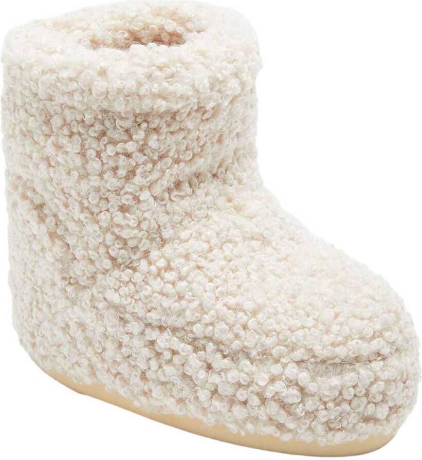 Moon Boot Icon Low Faux Curly Sneeuwlaarzen Beige Vrouw