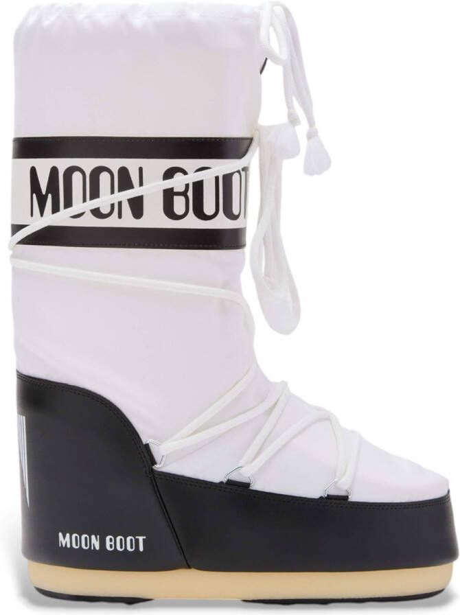 MOON BOOT Snowboots Dames Nylon Veter Snowboot Maat: 35 38 Materiaal: Nylon Kleur: Wit