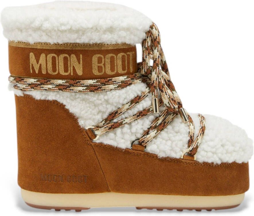 MOON BOOT Snowboots Dames Icon Low Shearling Maat: 36 38 Materiaal: Suède Kleur: Bruin