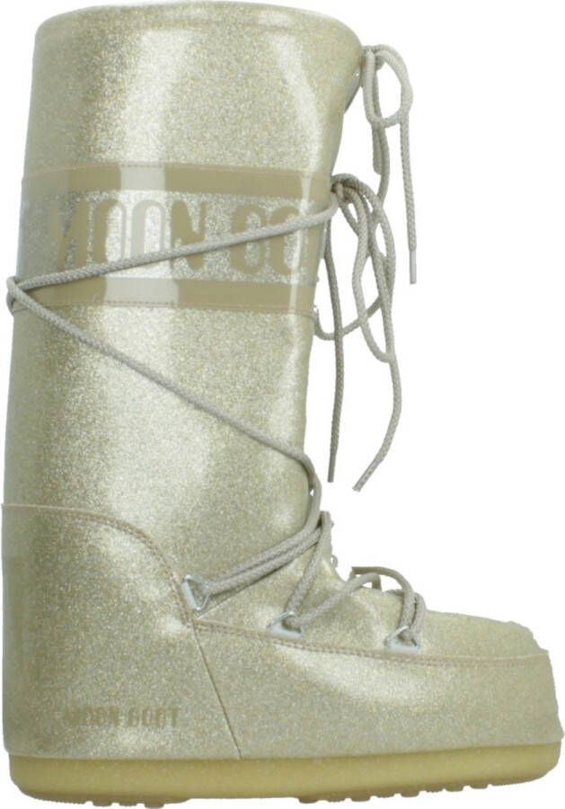 Moon boot Gouden Glitterlaarzen met PVC-afwerking Yellow Dames