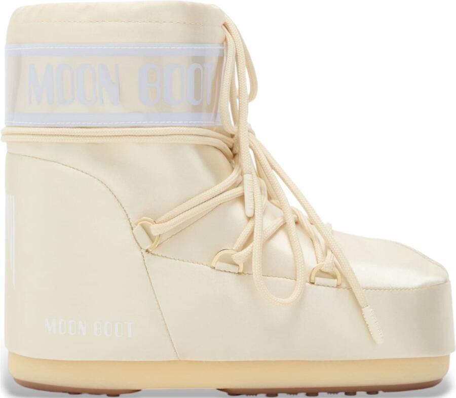 Moon Boot Icon lage paarse beige enkellaarsjes