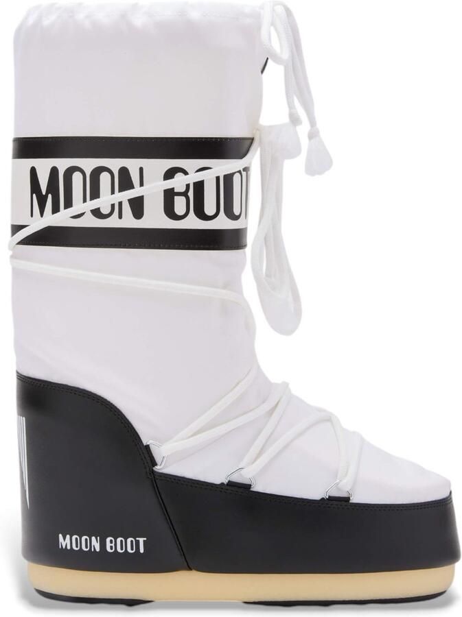 MOON BOOT Snowboots Dames Nylon Veter Snowboot 35 38 Nylon Wit