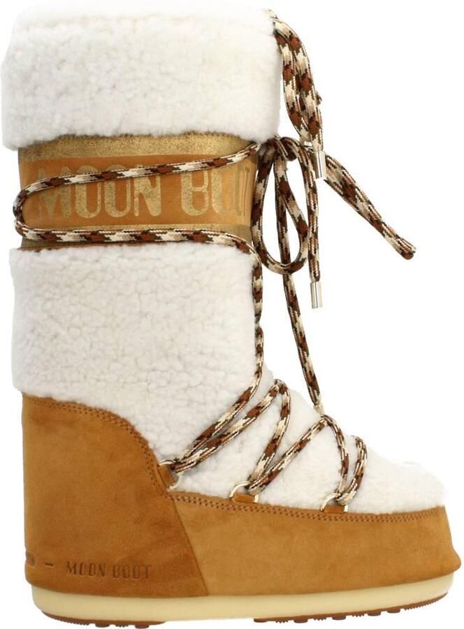 Moon boot Shearling laarzen met logo print Brown Dames