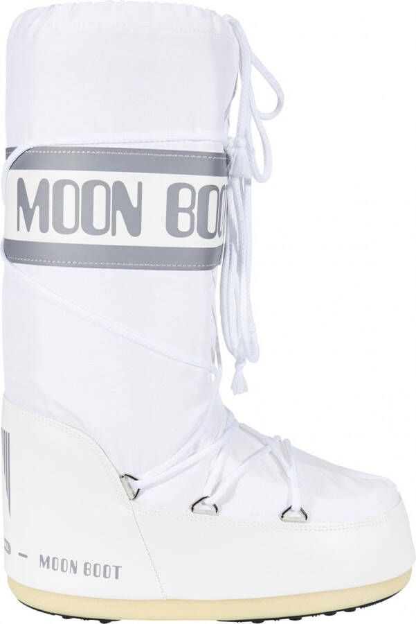 Moon boot Waterdichte witte stoffen laarzen met trekkoord White