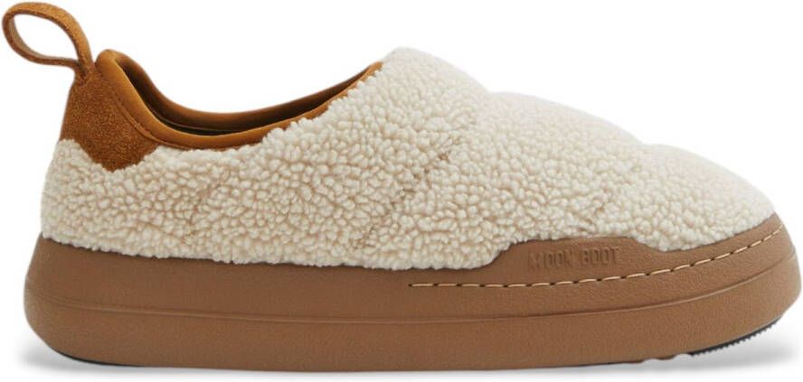 Moon boot Gewatteerde Shearling Antislip Schoenen Ronde Neus Beige Dames