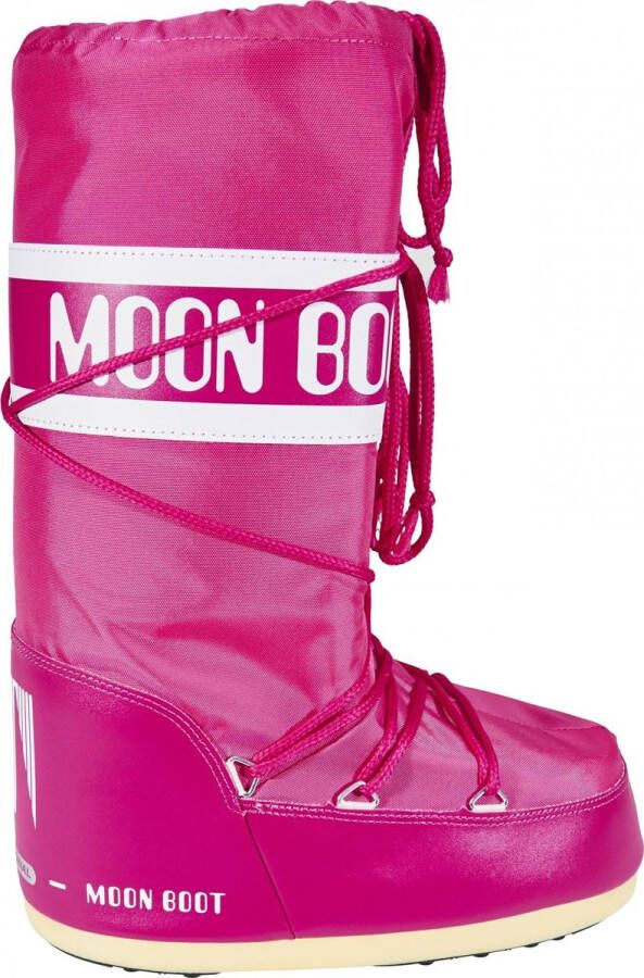 Moon boot Fuchsia Waterafstotende Laarzen met Logo Band Pink Dames