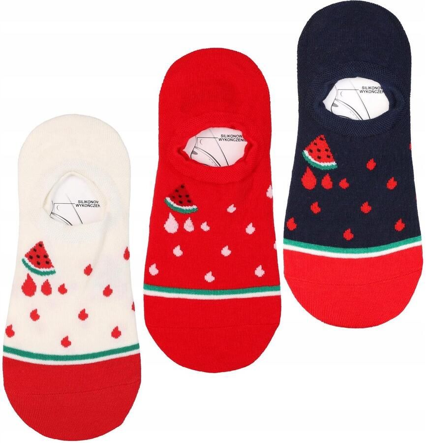 Moraj Balerina Laag uitgesneden sokken Arbuzen ontwerp Silikon 3 paar