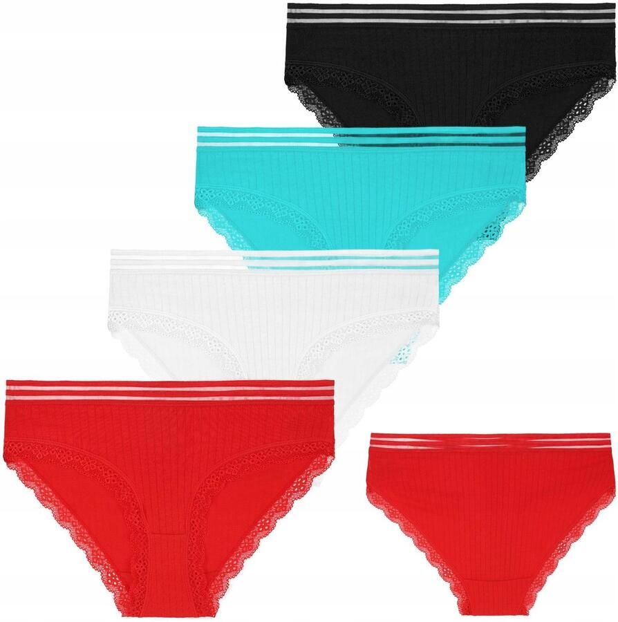 Moraj Dames Bikini Slip Katoen Prijzig Kant 4-pack