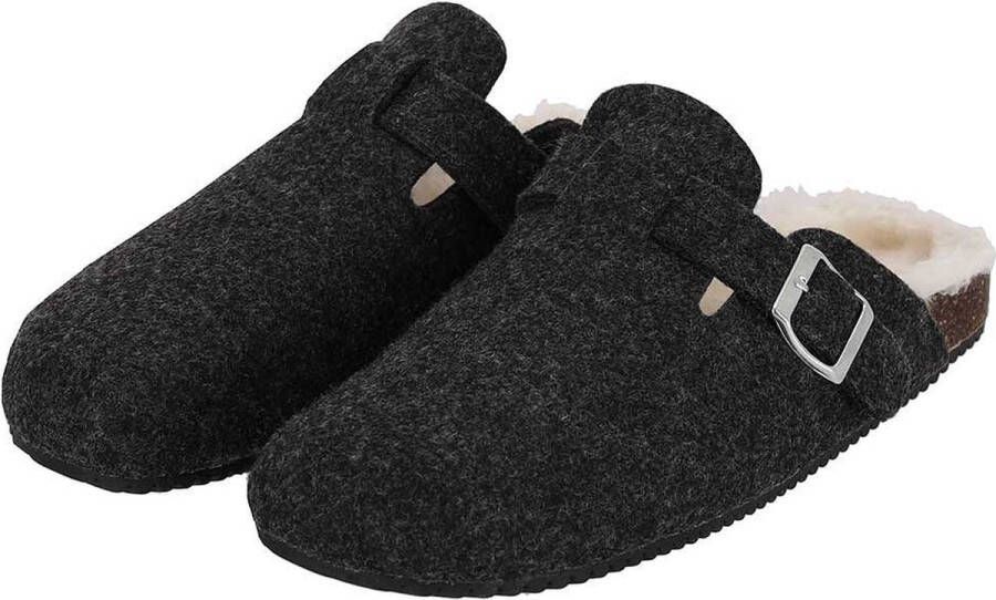 Morethansocks Dames instap huispantoffels Vilt Multi Grijs
