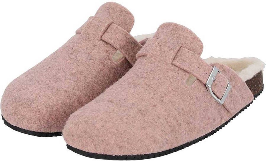 Morethansocks Dames instap huispantoffels Vilt Roze