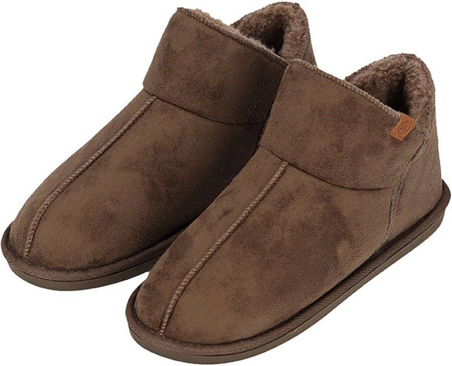 Morethansocks Hoge Sloffen Heren Suéde Taupe