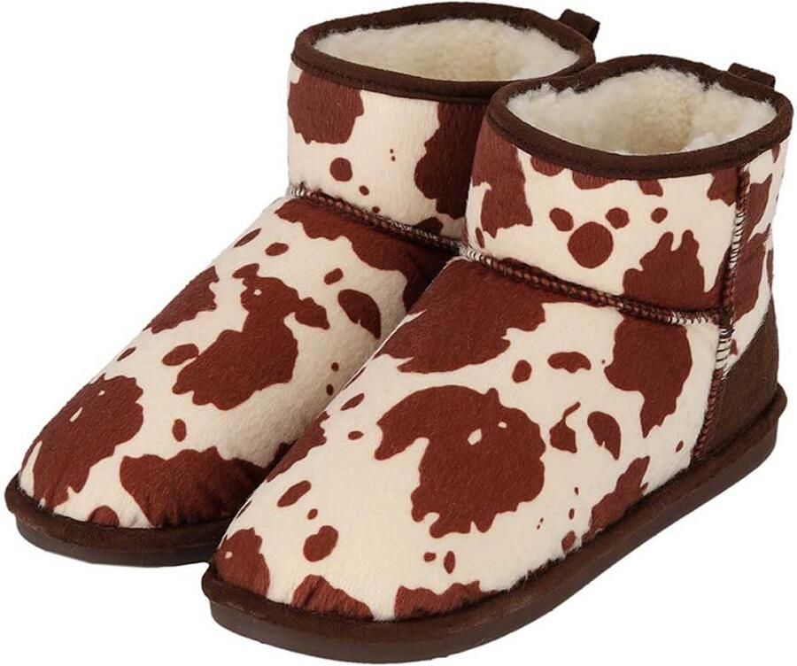 Morethansocks Dames sloffen suede Dierenprint t m 42 Luipaard Sloffen dames Hoge