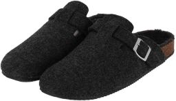 Morethansocks Instap pantoffels Vilt t m 46 Heren Antraciet Pantoffels heren Pantoffels Clogs heren Clog pantoffel