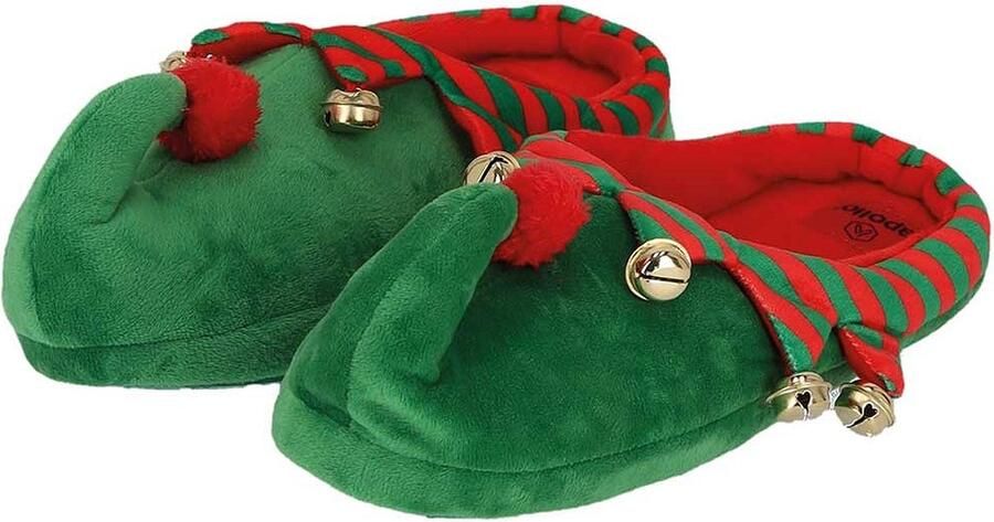 Morethansocks Kerstsloffen Heren Elfthema Groen t m 46 Pantoffels kerst sloffen heren kerst kerstcadeau
