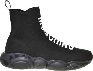 Moschino Logo Sock High Sneakers Zwart