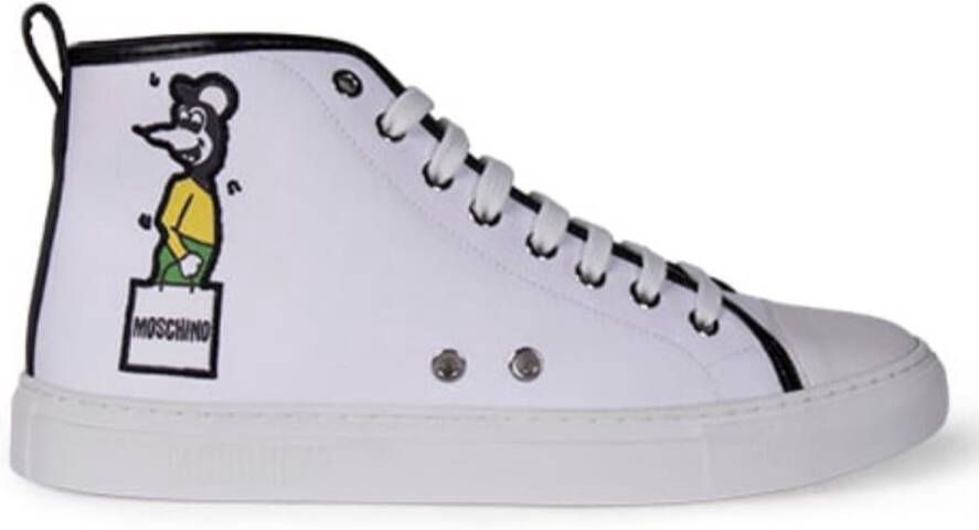Moschino Mb15012G1Dga0100 Leather Sneakers Wit Heren