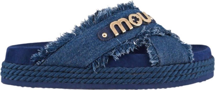 Mou Crisscross slippers blauw Blue Dames