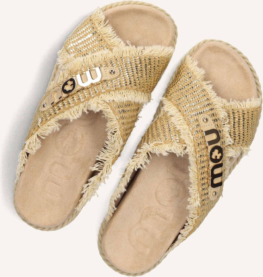 MOU Criss-cross Slippers Dames Beige