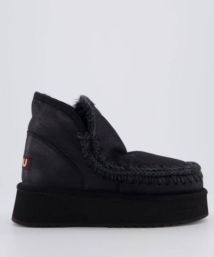 Mou Boots Mini Eskimo Platform Black Boot in zwart