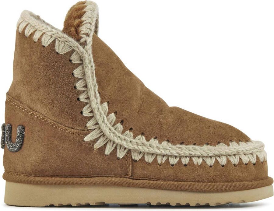 MOU Vachtlaarzen Dames Eskimo 18 Glitter Logo Maat: 36 Materiaal: Suède Kleur: Cognac - Foto 2