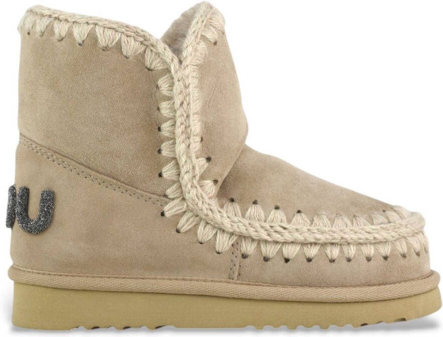 MOU Vachtlaarzen Dames Eskimo 18 Glitter Logo Maat: 36 Materiaal: Suède Kleur: Beige - Foto 2